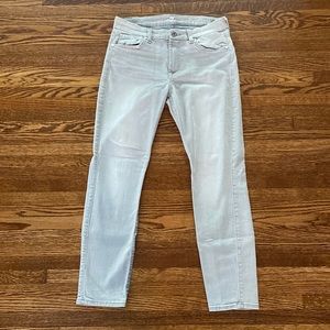 7 For All Mankind Gray Cropped Skinny Jeans